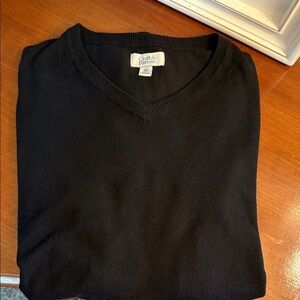 croft & barrow Men's Classic Black V-Neck Sweater Long Sleeve Size XXL